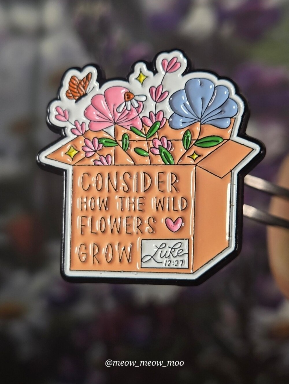 Wildflower Enamel Pin Luke 12:27